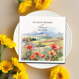 Waterverf Wilde Bloemen Levensviering Funeral Servet