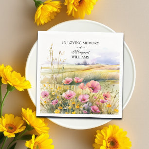 Waterverf Wilde Bloemen Levensviering Funeral Servet