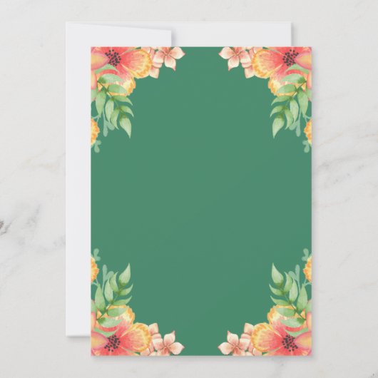 Waterverf wilde bloemen Lijst zomerbruiloft Save The Date (Achterkant)