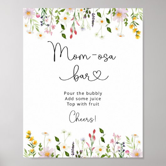 Waterverf wilde bloemen Mam-osa Poster (Voorkant)