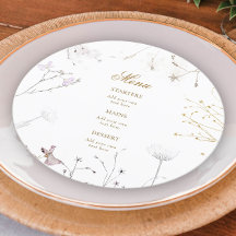 waterverf wilde bloemen menu