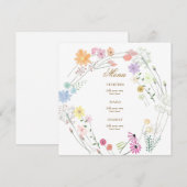 waterverf wilde bloemen menu (Voorkant / Achterkant)