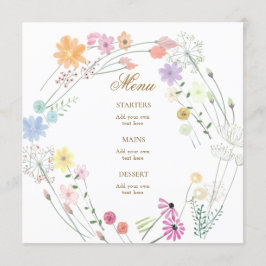 waterverf wilde bloemen menu