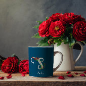 Waterverf wilde bloemen met blauwe mok