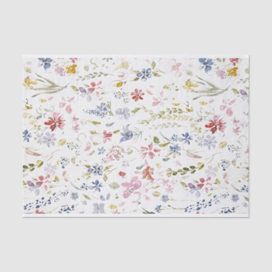 Waterverf wilde bloemen op witte achtergrond tissuepapier (Voorkant)