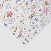 Waterverf wilde bloemen op witte achtergrond tissuepapier (Detail)