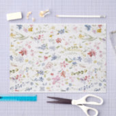 Waterverf wilde bloemen op witte achtergrond tissuepapier (Craft)