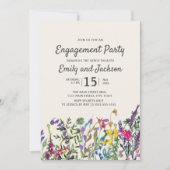 Waterverf wilde bloemen Paars Verloving Kaart (Voorkant)