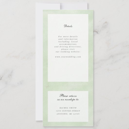 waterverf wilde bloemen papaverbruiloft uitnodigen kaart (Achterkant)