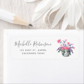Waterverf wilde bloemen Parijse bruiloft Etiket (Insitu)