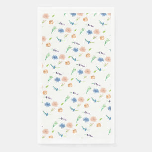 Waterverf Wilde Bloemen Pastel Geschilderd Patroon Servet