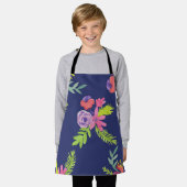 Waterverf Wilde Bloemen Patroon Schort (Gedragen)