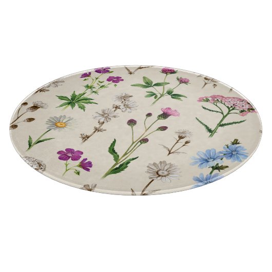 Waterverf wilde bloemen patroon. snijplank (Hoek)