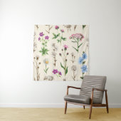 Waterverf wilde bloemen patroon. wandkleed (In situ)
