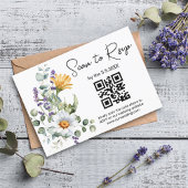 waterverf wilde bloemen qr code bruiloft trendy ch RSVP kaartje