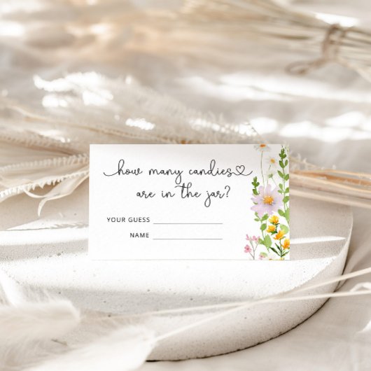 Waterverf wilde bloemen raden hoeveel snoepjes informatiekaartje