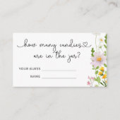 Waterverf wilde bloemen raden hoeveel snoepjes informatiekaartje (Voorkant)