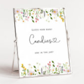 Waterverf wilde bloemen raden hoeveel snoepjes poster