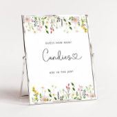 Waterverf wilde bloemen raden hoeveel snoepjes poster