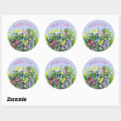 Waterverf wilde bloemen ronde sticker (Vel)