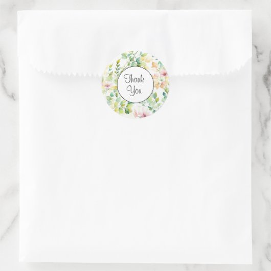 Waterverf wilde bloemen ronde sticker (Tas)
