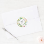 Waterverf wilde bloemen ronde sticker (Envelop)