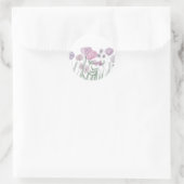 Waterverf Wilde bloemen Ronde Sticker (Tas)