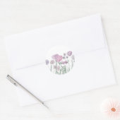 Waterverf Wilde bloemen Ronde Sticker (Envelop)