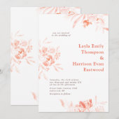 Waterverf Wilde bloemen Roze bloei Weddenschap Inv Kaart (Voorkant / Achterkant)