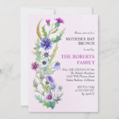Waterverf wilde bloemen roze Moederdag brunch Kaart (Voorkant)