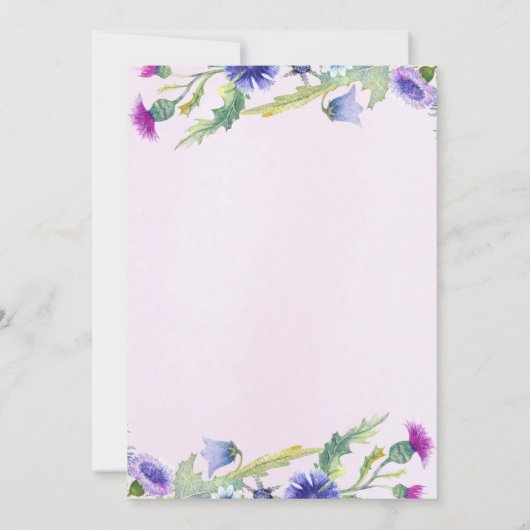 Waterverf wilde bloemen roze Moederdag brunch Kaart (Achterkant)