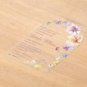 waterverf wilde bloemen roze script afstuderen acryl uitnodigingen (Laagn)