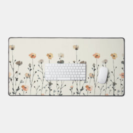 Waterverf wilde bloemen rustieke botanische minima bureaumat