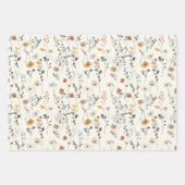 Waterverf wilde bloemen rustieke esthetische botan inpakpapier vel (Voorkant 2)