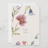 Waterverf Wilde Bloemen Script Uitnodiging (Achterkant)