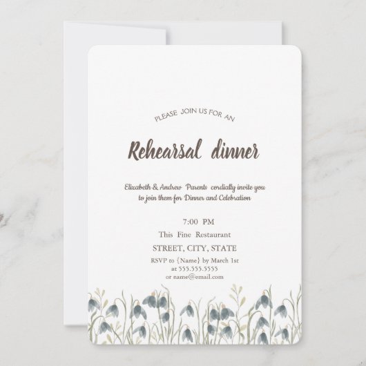 Waterverf Wilde bloemen Snowdruppels Kaart (Voorkant)