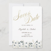 Waterverf Wilde bloemen Snowdruppels sparen de Dat Save The Date (Voorkant)