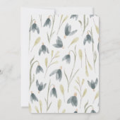 Waterverf Wilde bloemen Snowdruppels sparen de Dat Save The Date (Achterkant)