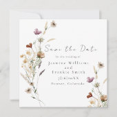 Waterverf Wilde Bloemen sparen de Datum (Voorkant)