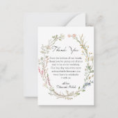 waterverf wilde bloemen stijlvolle bruiloft dank u notitiekaartje (Voorkant)