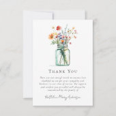 Waterverf wilde bloemen sympathie begrafenis bedankkaart (Voorkant)