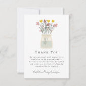 Waterverf wilde bloemen sympathie begrafenis bedankkaart (Voorkant)