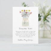 Waterverf wilde bloemen sympathie begrafenis bedankkaart (Staand voorkant)