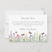 Waterverf wilde bloemen sympathie begrafenis bedankkaart (Voorkant)