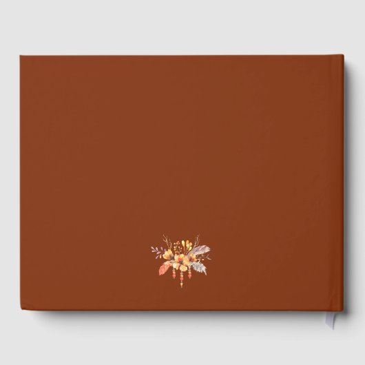 Waterverf Wilde Bloemen Terracotta Bruiloft Gastenboek (Achterkant)