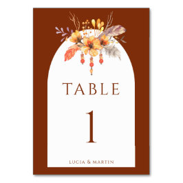 Waterverf Wilde Bloemen Terracotta Monogram Bruilo Kaart