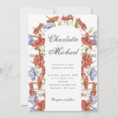 Waterverf wilde bloemen trouwuitnodiging kaart (Voorkant)