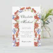 Waterverf wilde bloemen trouwuitnodiging kaart (Staand voorkant)