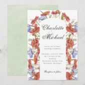 Waterverf wilde bloemen trouwuitnodiging kaart (Voorkant / Achterkant)