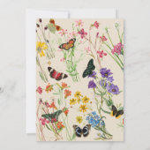 Waterverf wilde bloemen vlinders pensioen kaart (Achterkant)